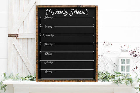 Weekly Menu Planner Cut File (SVG, DXF, PNG & EPS) Sublimation Pickled Thistle Creative 