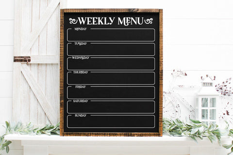 Weekly Menu Planner SVG - Farmhouse Kitchen Decor Sublimation Pickled Thistle Creative 