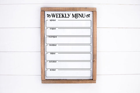 Weekly Menu Planner SVG - Farmhouse Kitchen Decor Sublimation Pickled Thistle Creative 