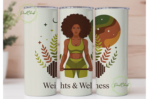 Weights & Wellness 20oz Tumbler Design Sublimation PixelChick 