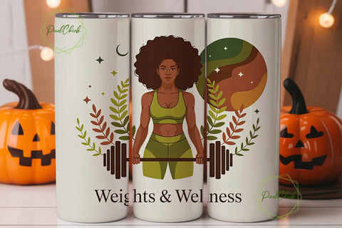 Weights & Wellness 20oz Tumbler Design Sublimation PixelChick 