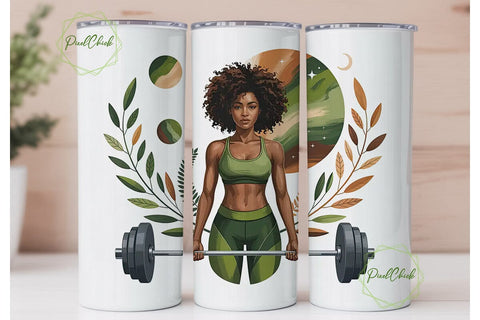 Weights & Wellness 20oz Tumbler Design Sublimation PixelChick 