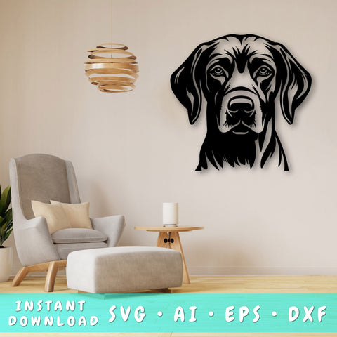 Weimaraner Laser SVG Cut File, Weimaraner Glowforge File, Weimaraner DXF, Weimaraner Wall Art SVG SVG HappyDesignStudio 