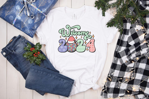 Welcome 2024, Retro New Year Sublimation Sublimation CraftLabSVG 