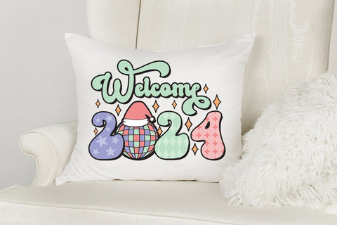 Welcome 2024, Retro New Year Sublimation Sublimation CraftLabSVG 