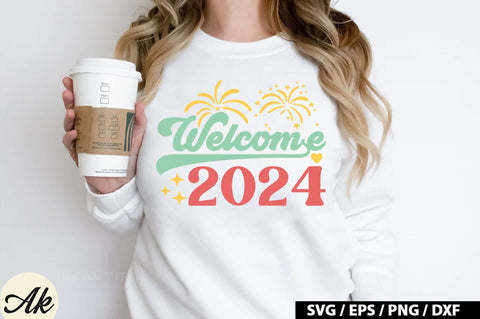 Welcome 2024 Retro SVG SVG akazaddesign 
