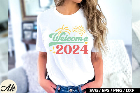 Welcome 2024 Retro SVG SVG akazaddesign 