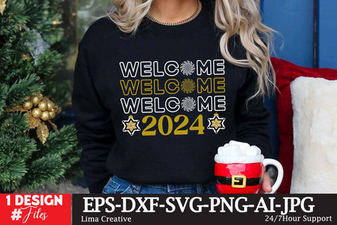 Welcome 2024 SVG Cut File ,New Year Sublimation, Happy New Year SVG Design,New Year Sublimation PNG SVG Insomnia Std 