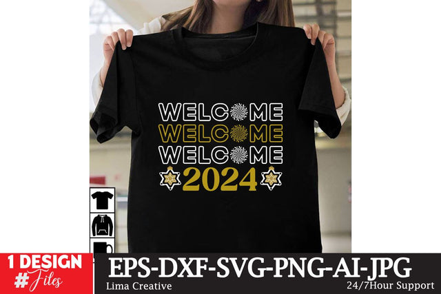 Welcome 2024 SVG Cut File ,New Year Sublimation, Happy New Year SVG Design,New Year Sublimation PNG SVG Insomnia Std 