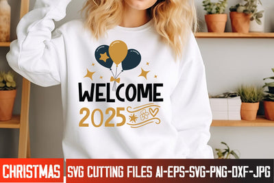 Welcome 2025 SVG Design, Happy New Year 2025 SVG Design, Happy New Year Crew ,New year SVG Bundle 2025 SVG BlackCatsMedia 