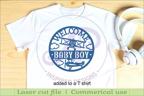 Welcome baby shower vintage plane wall sign svg laser cut SVG APInspireddesigns 