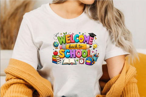Welcome Back to School Colorful PNG Sublimation SVGArt 