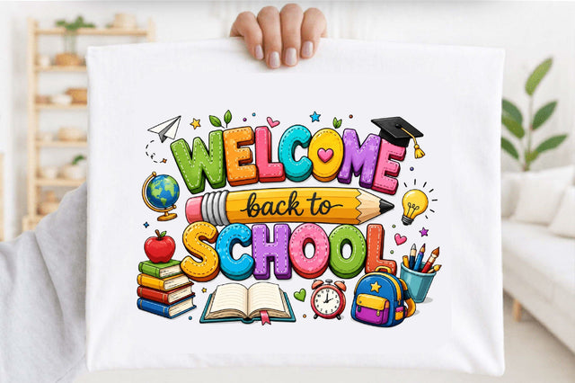 Welcome Back to School Colorful PNG Sublimation SVGArt 