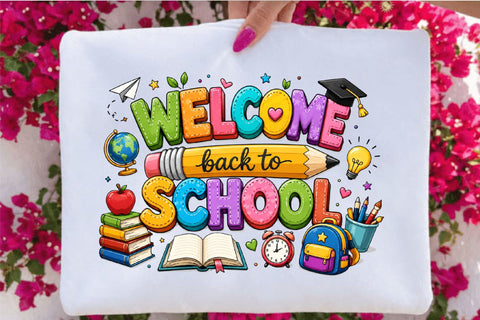 Welcome Back to School Colorful PNG Sublimation SVGArt 