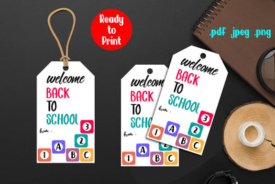 Welcome Back to School Gift Tag Printable SVG zafrans studio 