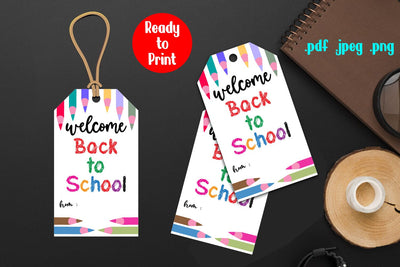 Welcome Back to School Gift Tag Printable SVG zafrans studio 