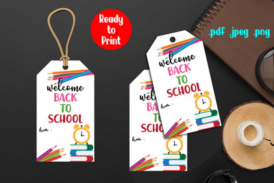 Welcome Back to School Gift Tag Printable SVG zafrans studio 