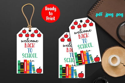 Welcome Back to School Gift Tag Printable SVG zafrans studio 