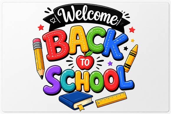 Welcome Back to School PNG | Colorful School Sublimation Design SVG BillahCrafts 