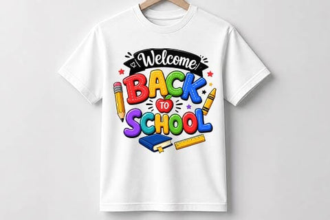 Welcome Back to School PNG | Colorful School Sublimation Design SVG BillahCrafts 