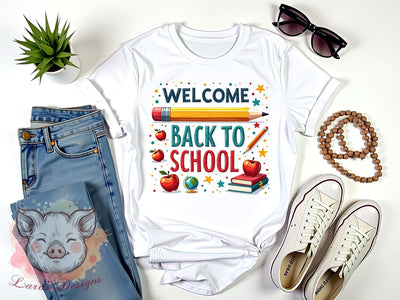 Welcome Back To School Png, Retro Teacher Png, Back to School Png, Teacher Appreciation Png, First Day of School Png, Sublimation Designs, Digital Download Sublimation Lara' s Designs 