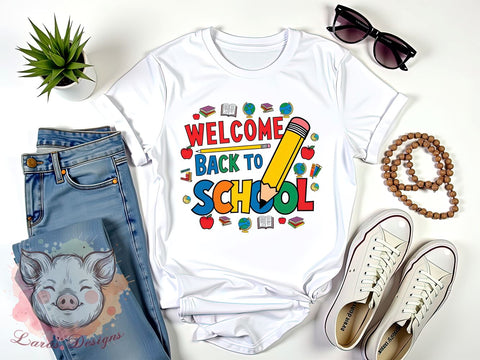 Welcome Back To School Png, Retro Teacher Png, Back to School Png, Teacher Appreciation Png, First Day of School Png, Sublimation Designs, Digital Download Sublimation Lara' s Designs 