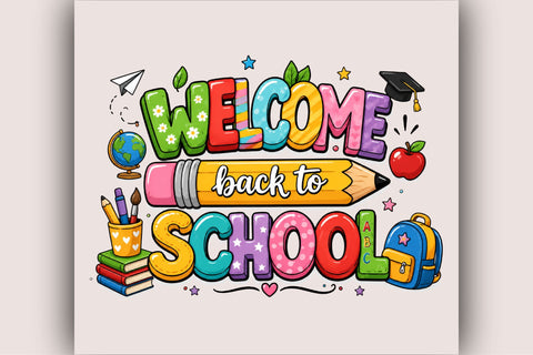 Welcome Back to School Sublimation PNG Sublimation SVGArt 