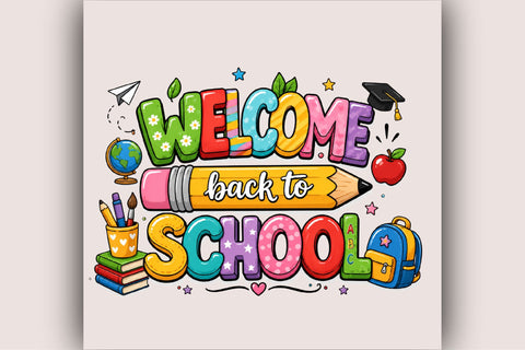 Welcome Back to School Sublimation PNG Sublimation SVGArt 