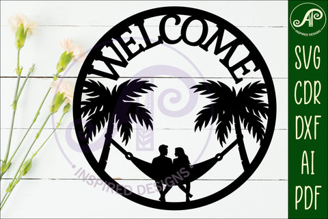 Welcome beach house wall sign, SVG file. SVG APInspireddesigns 
