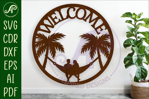 Welcome beach house wall sign, SVG file. SVG APInspireddesigns 