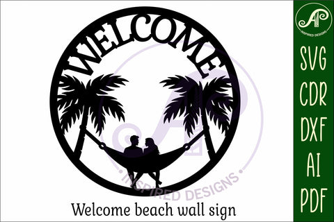 Welcome beach house wall sign, SVG file. SVG APInspireddesigns 
