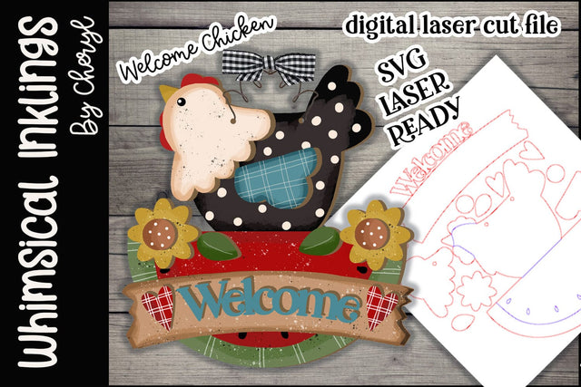 Welcome Chicken SVG Sign SVG Whimsical Inklings 