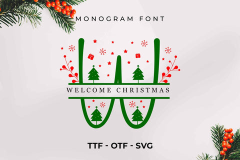 Welcome Christmas Monogram Font LetterdayStudio 