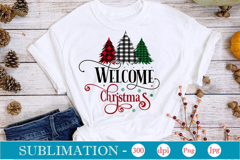 Welcome Christmas Sublimation Design, Christmas Sublimation Design, Christmas PNG Design, Porch Sign SVG SVGs,Quotes and Sayings,Food & Drink,On Sale, Print & Cut Sublimation DesignPlante 503 