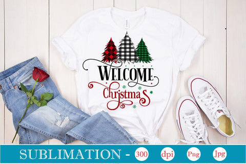 Welcome Christmas Sublimation Design, Christmas Sublimation Design, Christmas PNG Design, Porch Sign SVG SVGs,Quotes and Sayings,Food & Drink,On Sale, Print & Cut Sublimation DesignPlante 503 