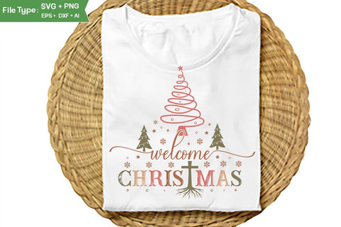 Welcome Christmas SVG Design, Farmhouse Christmas SVG Design, Christmas SVG Design, SVGs, Food & Drink, Print & Cut, Quotes and Sayings SVG DesignPlante 503 