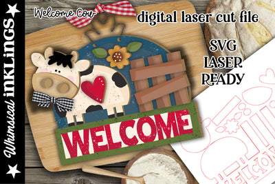 Welcome Cow SVG SVG Whimsical Inklings 
