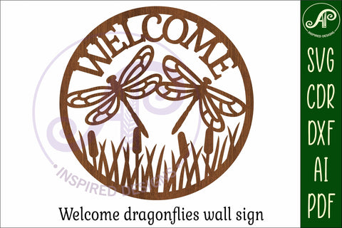 Welcome dragonfly wall sign, SVG file. vector sign SVG APInspireddesigns 