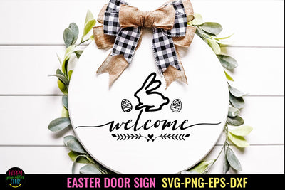 Welcome Easter SVG I Easter Door Sign SVG I Easter Sign SVG SVG Happy Printables Club 