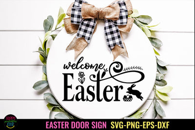 Welcome Easter SVG I Easter Door Sign SVG I Easter Sign SVG SVG Happy Printables Club 