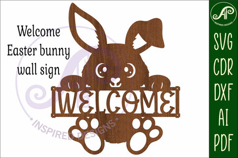 Welcome Easter wall art sign, SVG file. vector SVG APInspireddesigns 