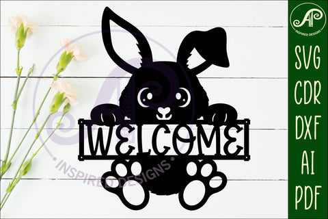 Welcome Easter wall art sign, SVG file. vector SVG APInspireddesigns 