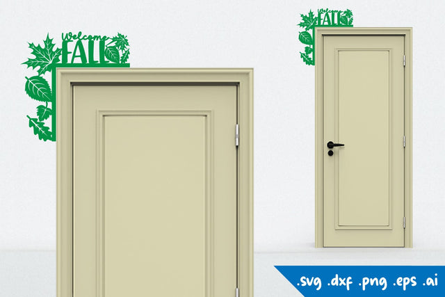 Welcome Fall Door Corner SVG zafrans studio 