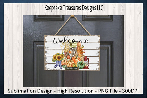 Welcome Fall Harvest, Sublimation PNG Printable, Doormat, Home Decor, Digital Download Sublimation Keepsake Treasures Designs LLC. 