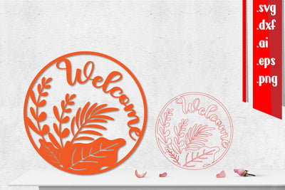 Welcome Fall Rounded Sign | Autumn Welcome Sign SVG zafrans studio 