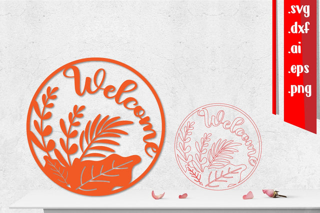 Welcome Fall Rounded Sign | Autumn Welcome Sign SVG zafrans studio 