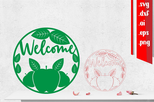 Welcome Fall Rounded Sign | Autumn Welcome Sign SVG zafrans studio 