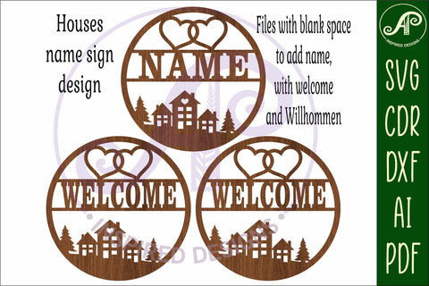 Welcome family name wall art sign, SVG file SVG APInspireddesigns 