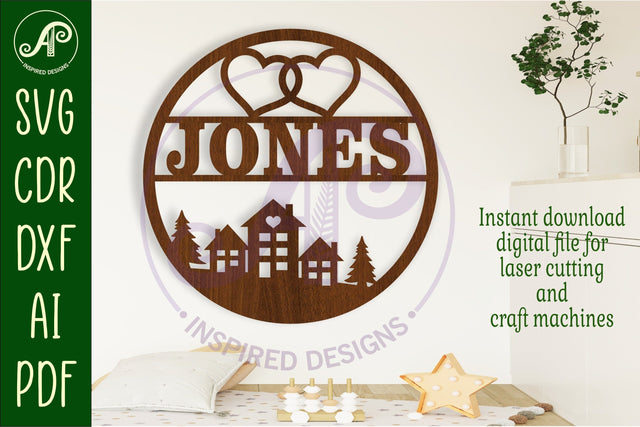 Welcome family name wall art sign, SVG file SVG APInspireddesigns 