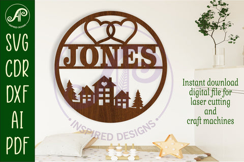 Welcome family name wall art sign, SVG file SVG APInspireddesigns 